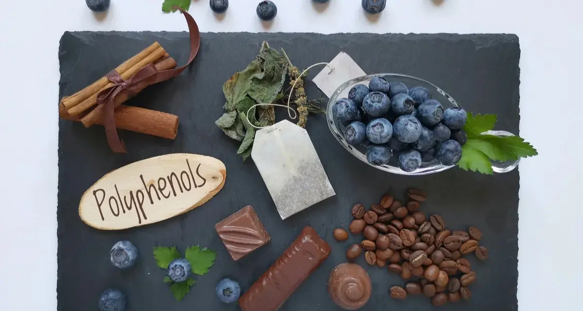 Mirtilli, caffè, cioccolato, cannella e tè: alimenti ricchi di polifenoli, antiossidanti naturali.
