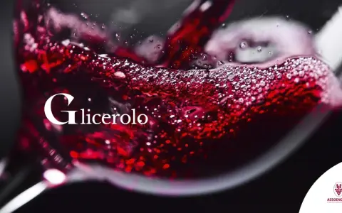 Il glicerolo, uno zucchero, crea bollicine nel vino rosso versato in un bicchiere.