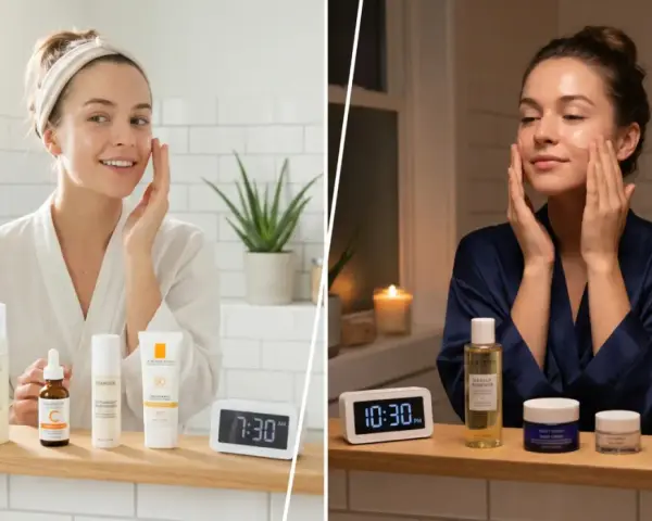 Routine mattutina e serale: applicazione del siero viso per una pelle luminosa.