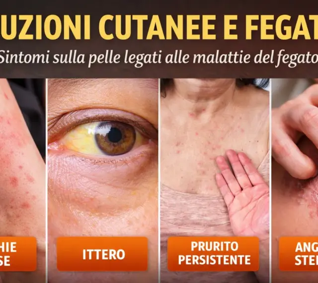 Eruzioni cutanee e ittero, sintomi legati al fegato. Macchie rosse, prurito persistente e angiomi stellati possono indicare problemi epatici.
